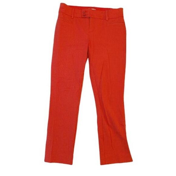 Anthropologie The Essential Slim Red Plaid Pants Slacks Size 2 - Picture 5 of 11